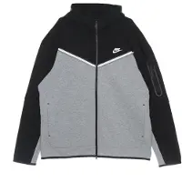 Nike Felpa Leggera Cappuccio Zip Uomo Sportswear Tech Fleece Hoodie Black/dk Grey Heather/white