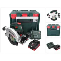 Metabo Sega circolare portatile a batteria KS 18 LTX 66 BL 18 V 165 mm + 1x batteria da 5,5 Ah + caricabatterie + metaBOX
