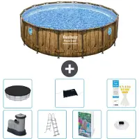 Bestway Power Steel, piscina rotonda - 488x122 cm - composta da 6 parti, modello S598