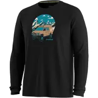 Smartwool First Chair Pursuit Active Long Sleeve Graphic Tee Maglia a manica lunga merino Uomo (XXL, nero)