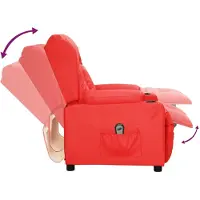 vidaXL Recliner elettrico in Pelle finta rossa