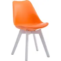 BellaFurn Sedia da pranzo moderna - sedia da pranzo - posizione di seduta confortevole | Colore: arancione | Colore base: bianco