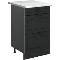 Vicco Mobiletto base per cucina R-Line Antracite country/Antracite 50 cm piano di lavoro Marmo, Model 69841