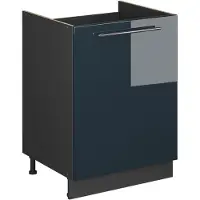 Vicco Mobile lavello cucina Fame-Line Blu scuro lucido/Antracite 60 cm, Model 63431