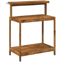 vidaXL Banco da esterno con vaso integrato, 86,5 x 48,5 x 106 cm, legno massello di acacia, finitura naturale