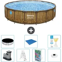 Bestway Power Steel, piscina rotonda - 549x122 cm - composta da 6 parti, modello S596