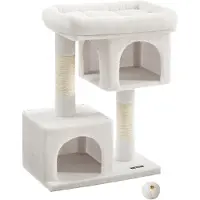 BellaFurn Albero per gatti – Tiragraffi – Sisal – Peluche – Pannello di fibra a media densità (MDF) – 60 x 40 x 84 cm