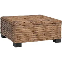 vidaXL Tavolino da caffè GENDT, rattan naturale, colore naturale, 67 x 60 x 30 cm