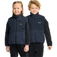 Jack Wolfskin Kid's Ice Curl Vest Gilet in pile Bambini (104, blu)