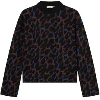 DEDICATED Women's Sweater Limhamn Leopard Maglione Donna (XS, nero)