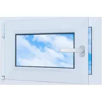 LORAC Finestre in PVC, colore bianco, dimensione 60x40, apertura a sinistra, dimensioni 600x400 mm, con sistema di apertura a battente e vasistas, vetrocamera