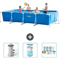 Intex Piscina fuori terra rettangolare - 450x220x84 cm - Struttura in 4 parti - Modello S22361
