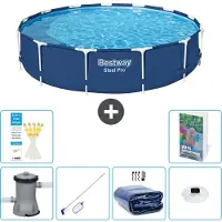 Bestway Steel Pro, piscina in acciaio, rotonda - 396x84 cm - composta da 5 parti, modello S305