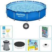 Bestway Piscina gonfiabile Steel Pro, rotonda, dimensioni 366x76 cm, composta da 5 parti, modello S178