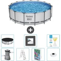 Bestway Steel Pro MAX, piscina in acciaio, forma rotonda - 488x122 cm - composta da 6 parti, modello S608