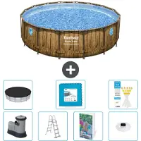 Bestway Power Steel, piscina rotonda - 488x122 cm - composta da 6 parti, modello S674
