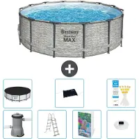 Bestway Piscina gonfiabile Steel Pro MAX, rotonda, 427x122 cm, composta da 6 parti, modello S598
