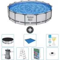 Bestway Piscina gonfiabile Steel Pro MAX, rotonda, 457x122 cm, composta da 6 parti, modello S596