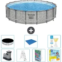 Bestway Piscina gonfiabile Steel Pro MAX, rotonda, 549x122 cm, composta da 6 parti, modello S546