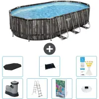 Bestway Power Steel, piscina ovale - 610x366x122 cm - composta da 6 parti, modello S598