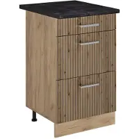 Vicco Mobiletto base per cucina R-Line Rovere artigianale/Rovere dorato 50 cm piano di lavoro Antracite, Model 69906