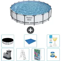 Bestway Piscina gonfiabile Steel Pro MAX, rotonda, 549x122 cm, composta da 6 parti, modello S568
