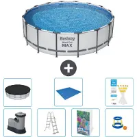 Bestway Piscina gonfiabile Steel Pro MAX, rotonda, 488x122 cm, composta da 6 parti, modello S568