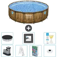 Bestway Power Steel, piscina rotonda - 488x122 cm - composta da 6 parti, modello S608