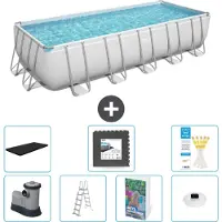 Bestway Power Steel, piscina rettangolare - 640x274x132 cm - composta da 6 parti, modello S608