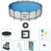 Bestway Steel Pro MAX, piscina in acciaio, forma rotonda - 488x122 cm - composta da 6 parti, modello S608