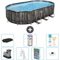 Bestway Power Steel, piscina ovale - 610x366x122 cm - composta da 6 parti, modello S622