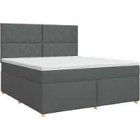 Syfax Letto a molle con materasso grigio scuro 180 x 200 cm in tessuto