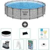 Bestway Piscina gonfiabile Steel Pro MAX, rotonda, 549x122 cm, composta da 6 parti, modello S598