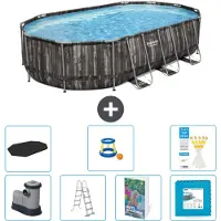 Bestway Power Steel, piscina ovale - 610x366x122 cm - composta da 6 parti, modello S570