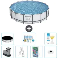 Bestway Piscina gonfiabile Steel Pro MAX, rotonda, 549x122 cm, composta da 6 parti, modello S576