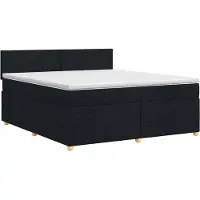 Syfax Letto a molle con materasso nero 160 x 200 cm in tessuto