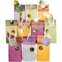 Dripio Calendario dell'Avvento fai-da-te per il Ramadan, 30 sacchetti di carta kraft, color viola, riutilizzabili