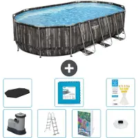 Bestway Power Steel, piscina ovale - 610x366x122 cm - composta da 6 parti, modello S674