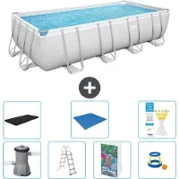 Bestway Power Steel, piscina rettangolare - 488x244x122 cm - composta da 6 parti, modello S568