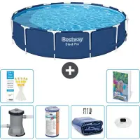 Bestway Steel Pro, piscina in acciaio, forma rotonda - 396x84 cm - composta da 5 parti, modello S275