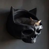 Decords : Letto a parete per animali domestici in stile dark fantasy con teschio – Dimensioni: 45 cm