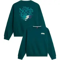 The North Face - Felpa comoda - M Retro Trail Relaxed Crew Graphic Pacific Teal per Uomo in Cotone - Taglia S - Verde