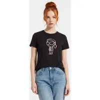 Karl Lagerfeld Ikon Sketch Print T-shirt Black Taglia: XS | Maglie Sportivi Outlet | Donna | Nero