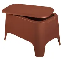 Toomax Tavolo da giardino PETRA, in plastica, con spazio contenitore, dimensioni 39 x 59 x 36 cm, colore terracotta