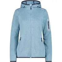 CMP Women's Jacket Fix Hood Jacquard Knitted 3H19826 Giacca in pile Donna (50, blu)