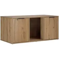 Syfax Katzenkiste, mobile in legno effetto "Artisan" (rovere), dimensioni 100 x 49 x 45 cm. Materiale: legno ingegnerizzato