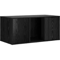 Syfax Mobile contenitore a forma di scatola per gatti, colore nero, finitura effetto legno di quercia, dimensioni 100 x 49 x 45 cm