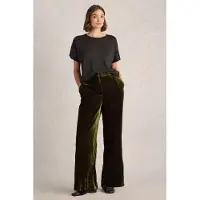 White Stuff Belle Wide Leg Velvet Trouser Khaki Green Taglia: 6 LONG | Pantaloni da completo Outlet | Donna | Marrone