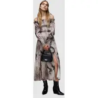 AllSaints Lary Dionne Dress Sky Grey Taglia: 14 | Abiti Midi Outlet | Donna | Grigio