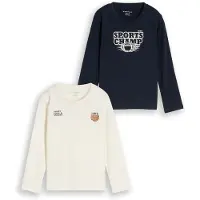 Tom Tailor Maglietta blu scuro / marrone / nero / bianco
